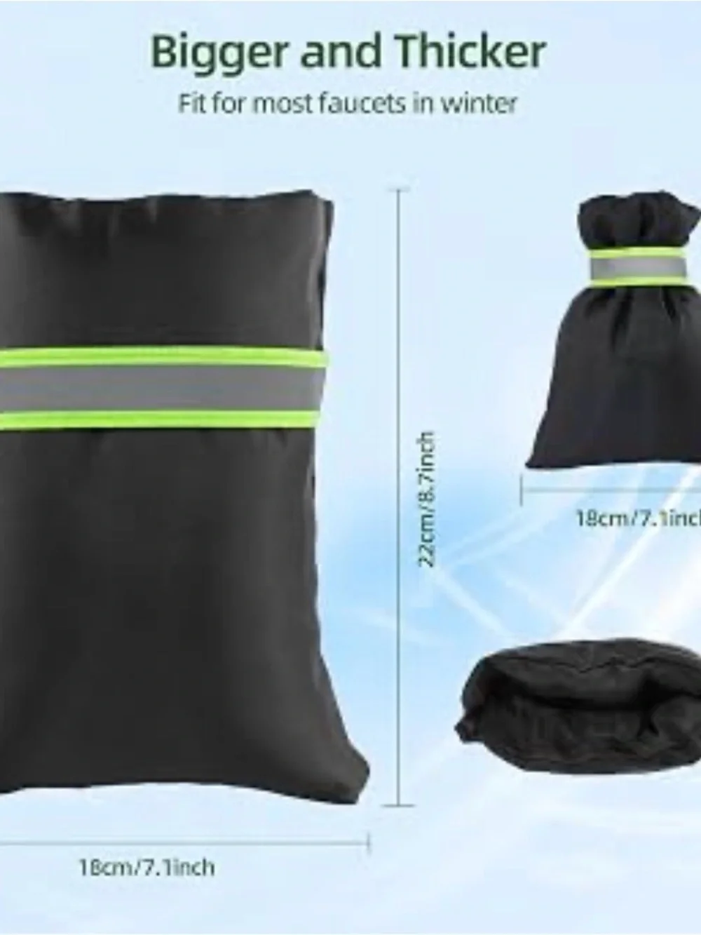 1 Black and Neon Green Faucet Cover - Protective Outdoor Insulation